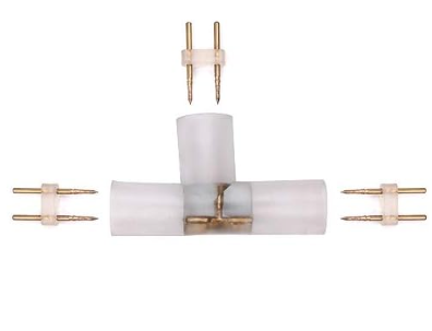 Conector en T para Manguera LED de Navidad con 2 pin y 4W/M