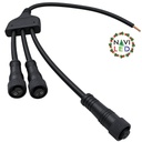 Adaptadores para Extensiones Navideñas de 3 salidas, 110Vac, largo: 40cm, Con cable verde de cobre 2xφ0.2mm2
