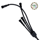 Adaptadores para Extensiones Navideñas de 4 salidas, 110Vac, largo: 40cm, Con cable verde de cobre 2xφ0.2mm2