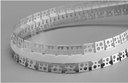 Perfil Flexible de Aluminio p/Cinta LED para PCB de 5-9mm, DG-E5313, Medidas: 52.5x13x2500mm, p/Empotrar, incluye: difusor opal con nivel de transparencia de un 65%, 2 tapas terminales, Plateado