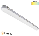 Estanca con Placa Integrada LED, 40W, Múltiple CCT WW 3000K / NW 4000K / CW 6000K, Dimensiones: 1200x70x61mm, Frost, 100-265Vac, IP65, 120 Grados, 110Lm/W