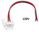 Conector p/Cinta LED de 120Vac, Unicolor, SMD2835, para ancho (PCB) de 8mm, IP20, Incluye: Cable de un lado
