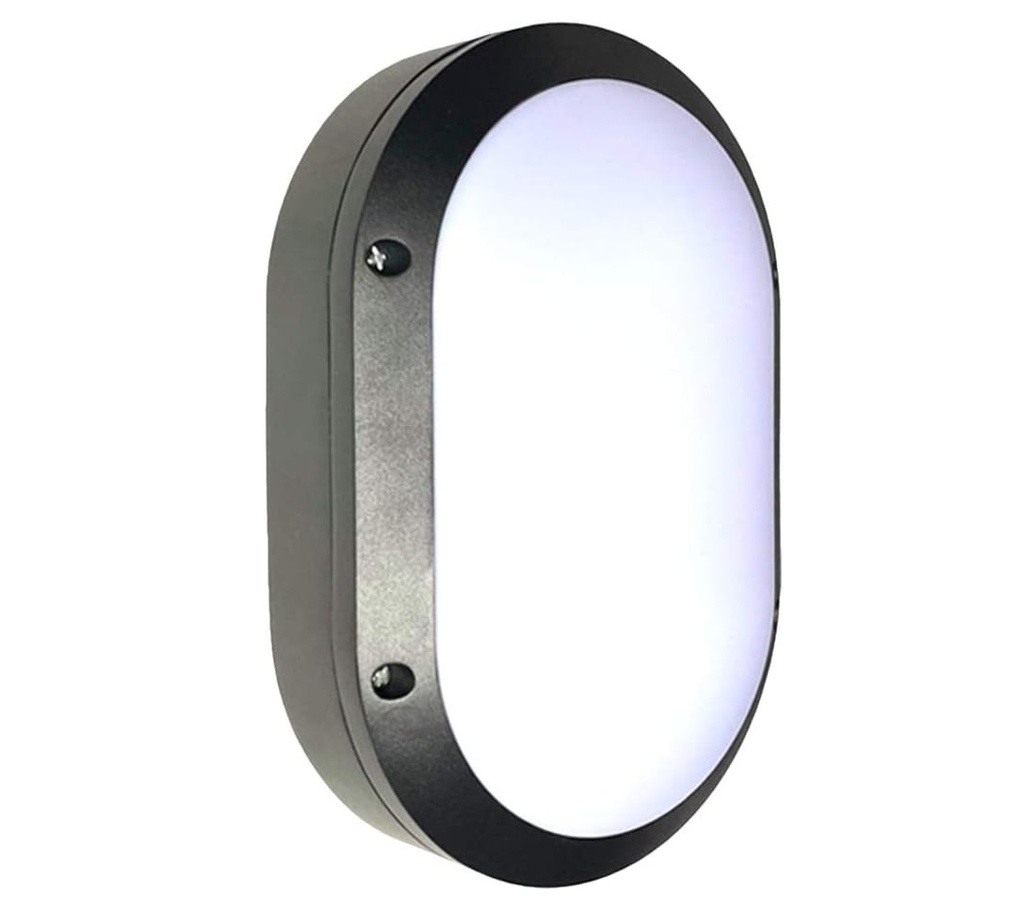 Lámpara LED de Pared (Aplique), Tortuga, 18W, 4000K Blanco Natural, 100-277Vac, IP65, Negro, 120 Grados, Dimensiones: 220x135x65mm, Uso exterior e interior