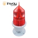 Luz de Obstrucción Cónica / 6-8Lux, 15W, secuencia parpadeo 20-60 ciclos por minuto, Rojo, 110Vac, Dimensiones: 300x500mm, IP65, 270 Grados