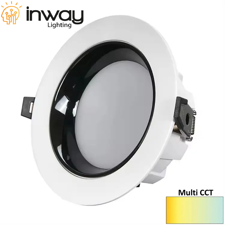 Down Light LED, 24W, Múltiple CCT WW 3000K / NW 4000K / CW 6000K, 100-265Vac, Cabeza no movible, Dimensiones: Φ175x49mm, IP20, 120 Grados