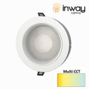 Down Light LED, 24W, Múltiple CCT WW 3000K / NW 4000K / CW 6000K, 100-265Vac, Cabeza no movible, Dimensiones: Φ175x49mm, IP20, 120 Grados