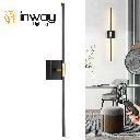 Lámpara LED Decorativa de Pared (aplique) Recargable, Luz indirecta, 5W, Múltiple CCT WW 3000K / NW 4000K / CW 6000K, Dimensiones: 720mm, IP20, Negro