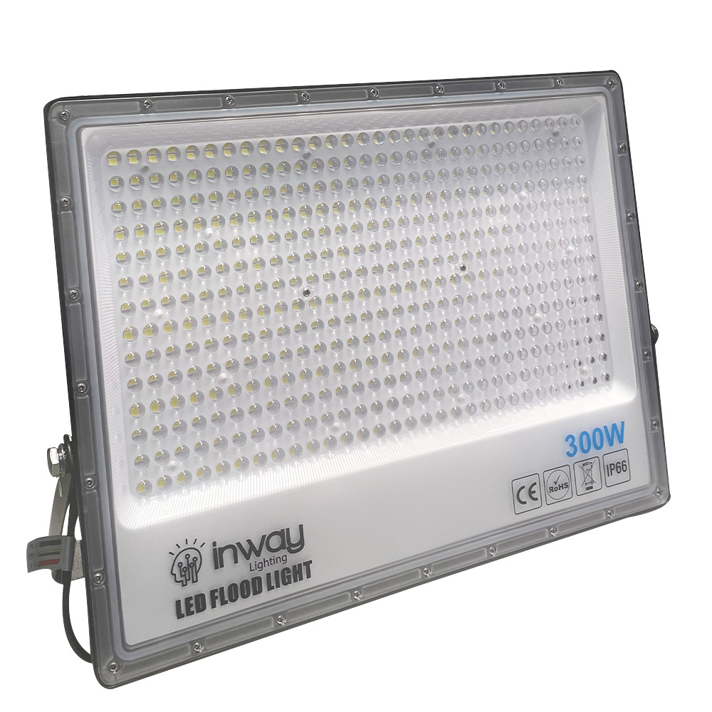 Reflector SMD, 300W, 6000K Blanco Frío, 100-265Vac, IP65, 90 Grados, Gris, Dimensiones: 470x360x40mm