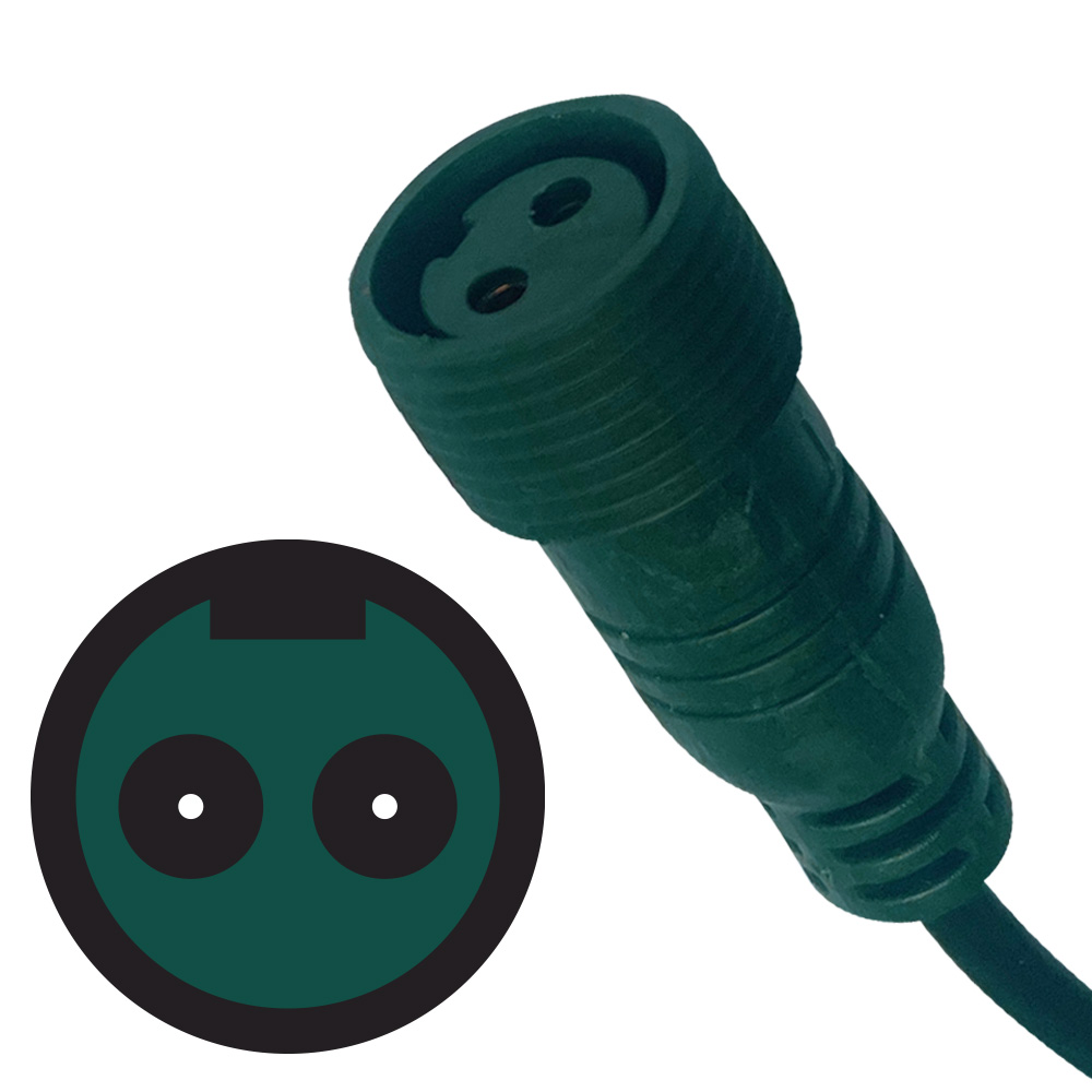 Power Cord cable verde p/Extensión Navideña LED, 1.5 Metros, 4A, 110Vac. Conectar Hasta 10 Extensiones de 200 leds, Para extensión DGPR-1029010