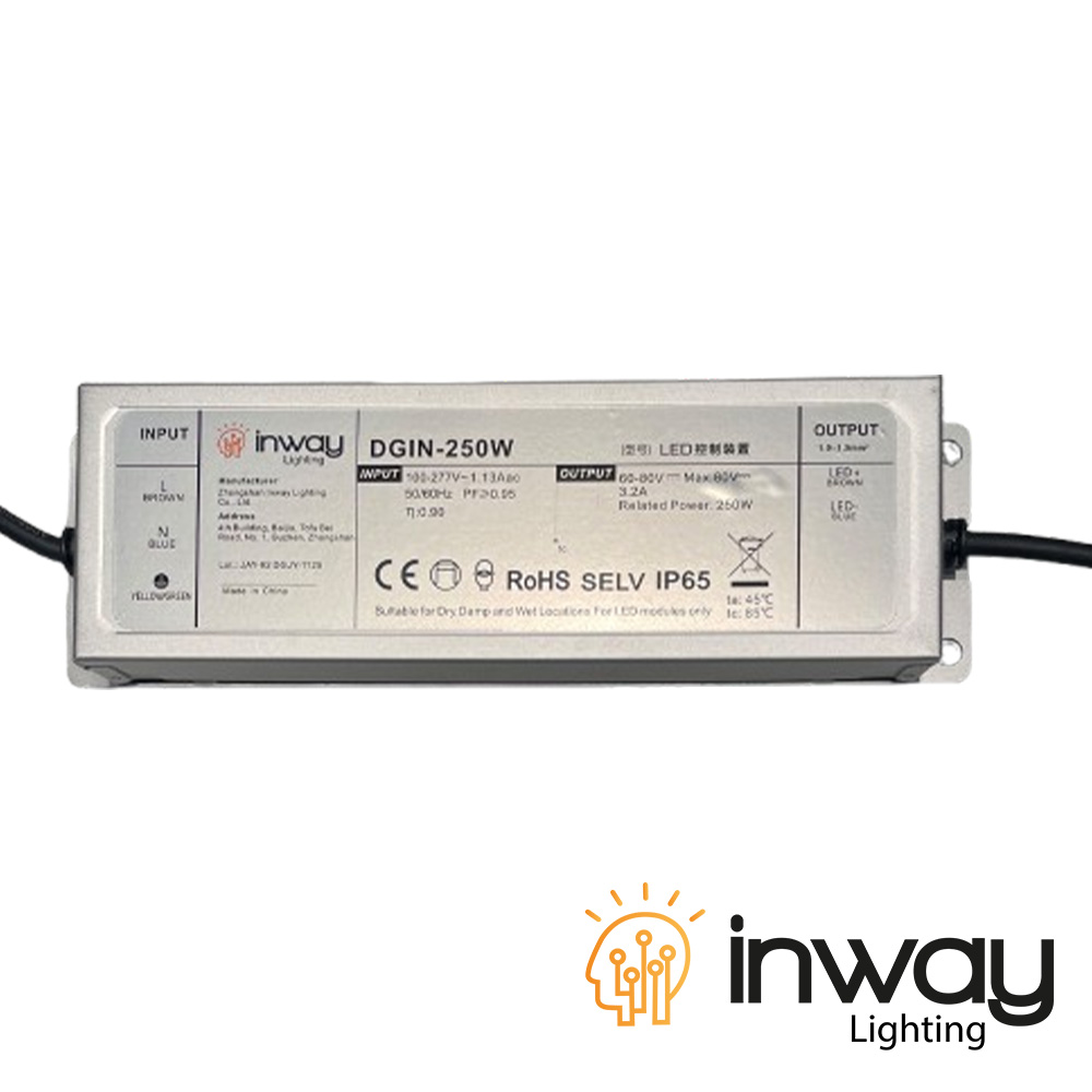 Driver p/Lámpara LED, 250W, 100-277Vac, Output: 60-80Vdc, 3200mA, IP65