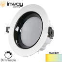 Down Light LED, 35W, Múltiple CCT WW 3000K / CW 6000K, 100-265Vac, Dimmable 0-10V, Cabeza no movible, Dimensiones: Φ230x55mm, IP20, 120 Grados
