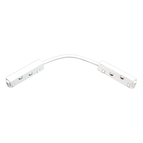Conector Doble con cable p/Riel de 20mm de ancho de Lámpara Magnética de 2 cables, 48Vdc, Blanco