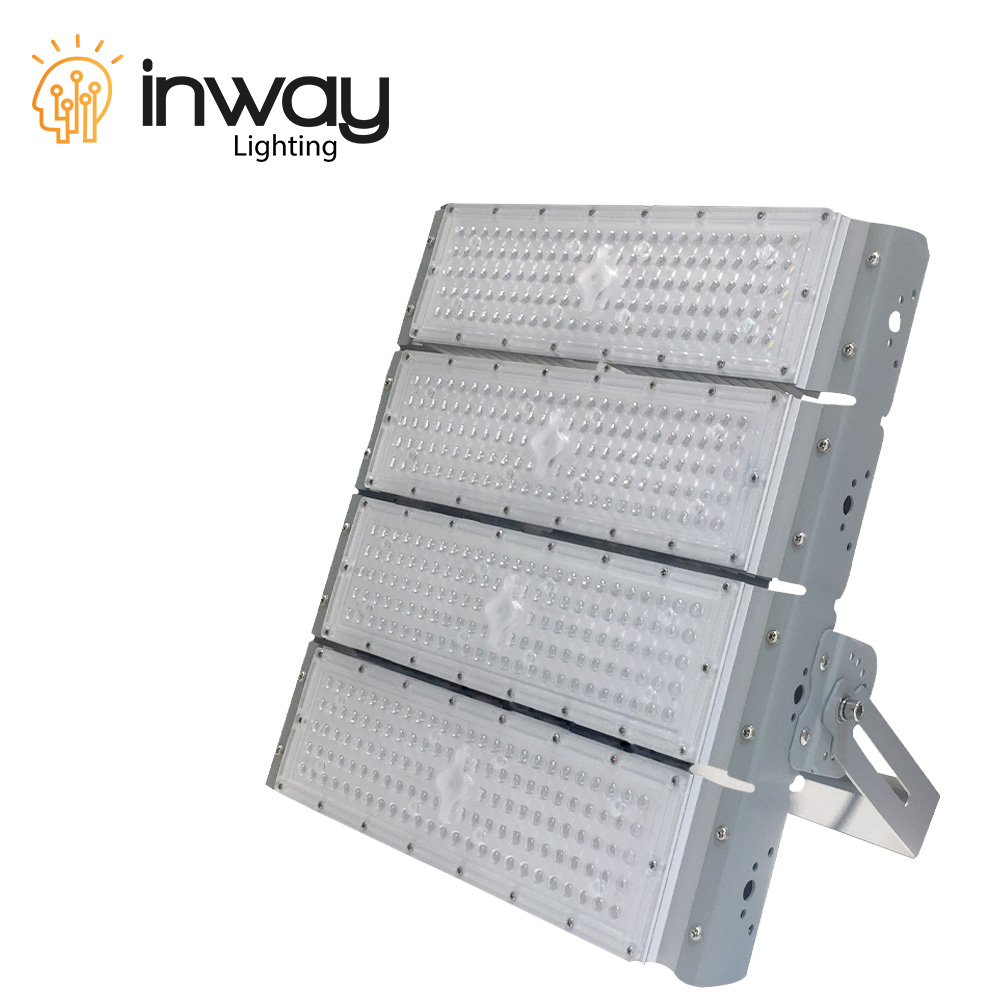 Reflector LED RayFlex de 4 módulos, 400W, 3000K Blanco Cálido, 100-277Vac, IP65, 60 Grados, Gris