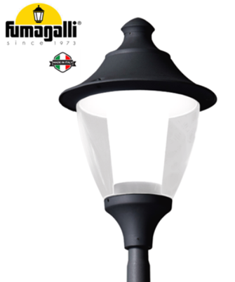 Lámpara Garden Light LED, GINO, E27, Difusor Clear, 50W, 3000K Blanco Cálido, Dimensiones: 850x600mm, Base: 60mm, 100-240Vac, IP55, Negro