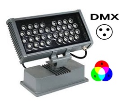 [DGPR-1012238] Wall Washer LED, 36W, RGB, 24Vdc, Con Control DMX, IP65, 60 Grados, PF>0.9