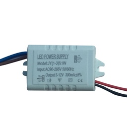 [DGPR-1007189] Driver p/Lámpara LED, IP20, 1-3W, 90-265Vac, Output: 3-12Vdc, 300mA