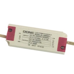 [DGPR-992933] Driver p/Lámpara LED, IP20, 30W, 85-265Vac, Output: 20-36Vdc, 900mA