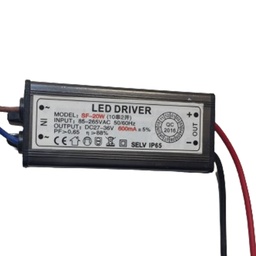 [DGPR-1006320] Driver p/Lámpara LED, IP65, 20W, 85-265Vac, 27-36Vdc, 600mA