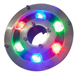 [DGPR-0999333] Lámpara LED p/Fuente tipo dona, 6W, DGU-001, RGB, 24Vdc, Dimensiones: Ф128X53mm IP68, 60 Grados