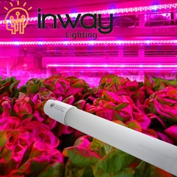 [DGPR-1006308] Tubo T8 LED p/Crecimiento de Planta, 18W, 48"(120cm), G13, Rojo+Azul, 100-260Vac, Alimentación Doble, Frost, Glass