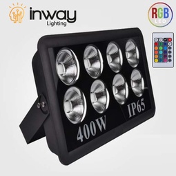 [DGPR-1022931] Reflector COB LED, 400W, 8x50W, RGB, 100-260Vac, IP65, 60 Grados, Con Memoria Interna, Con Control, Negro