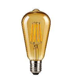 [DGPR-1012548] Bombilla de Filamento LED, Tipo Vintage, 6W, 3000K Blanco Cálido, E27, Clear, 90-150Vac, IP20, 360 Grados