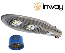[DGPR-1022712] Lámpara de Calle LED Tipo COB con Fotocelda, 100W, 2x50W, 3000K Blanco Cálido, 100-277Vac, Type I Short, 90x145 Grados