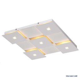 [DGPR-1022780] Lámpara LED Decorativa de Superficie, DG61685C, 30W, 5x6W, 6000K Blanco Frío, 85-265Vac, Dimensiones: 340x340x25mm, IP20