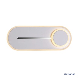 [DGPR-1022787] Lámpara LED Decorativa de Pared (Aplique), DG61738W, 14W, 11W+3W, 4000K Blanco Natural, 85-265Vac, Dimensiones: 255x95x55mm, IP20