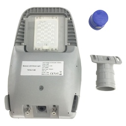 [DGPR-1023698] Lámpara de Calle LED Modular T21A-1 con Base de Fotocelda de 7 Pin y Fotocelda de 3 Pin, Con Cristal, 60W, 5000K, M7A, 2441, Type II Short, 100-240Vac, Dimmable de 0-10Vdc, Con Valvula de Presion y Brazo Articulado, IP68, Gris