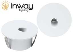 [DGPR-1024638] Lámpara LED Empotrable Circular, 3W, 3000K Blanco Cálido, 12Vdc / 24Vdc, IP65, 30 Grados, Dimensiones: Ø70x34.5mm, Blanco