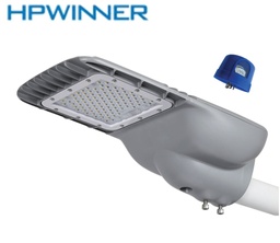 [DGPR-1024864] Lámpara de Calle LED Modular T33B con Base Giratoria de 3 Pin, 100W, 5000K, 1856, Type I Medium, Luxeon 5050, 100-277Vac, Supresor de pico externo de 10KV, adaptador 40-50mm, IP68, Gris