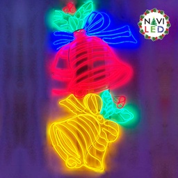 [DGPR-1024957] Adorno Navideño en Neón LED p/exterior tipo Campana, 792W, Multicolor, 110Vac, Dimensiones: L180xW90cm, Incluye Power