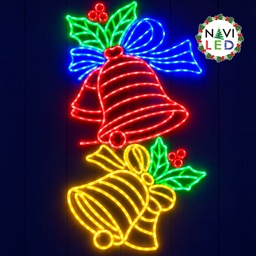 [DGPR-1024957] Adorno Navideño en Neón LED p/exterior tipo Campana, 792W, Multicolor, 110Vac, Dimensiones: L180xW90cm, Incluye Power