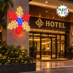 [DGPR-1024959] Adorno Navideño en Neón LED p/exterior tipo Flor de Pascua, 835W, Multicolor, 110Vac, Dimensiones: L180xW103cm
