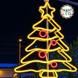 [DGPR-1024961] Adorno Navideño en Neón LED p/exterior tipo Arbolito, 35W, 2700K Blanco Cálido + Rojo, 110Vac, Dimensiones: L70xW55cm, Incluye Power