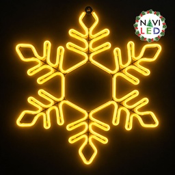 [DGPR-1024964] Adorno Navideño en Neón LED p/exterior tipo Copo de Nieve, 82W, Amarillo, 110Vac, Dimensiones: 55x48cm, Incluye Power