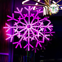 [DGPR-1024966] Adorno Navideño en Neón LED p/exterior tipo Copo de Nieve, 297W, Rosado, 110Vac, Dimensiones: 90x90cm