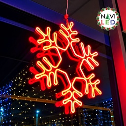 [DGPR-1024967] Adorno Navideño en Neón LED p/exterior tipo Copo de Nieve, 78W, Rojo, 110Vac, Dimensiones: 55x48cm, Incluye Power