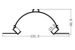 [DGPR-1025197] Perfil de Aluminio p/Cinta LED con PCB de 12mm, DG-E13451, Medidas: 133.5x50.9x2000mm, p/Empotrar, incluye: difusor opal con nivel de transparencia de un 65%, 2 tapas terminales y 4 tornillos, Plateado