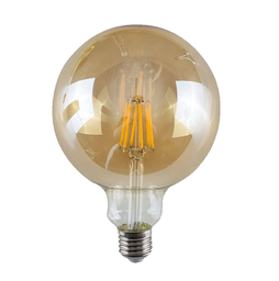 [DGPR-1025796] Bombilla de Filamento Vintage, Tipo UJO-DG-016, 8W, 2700K Blanco Cálido, E27, Ámbar, 110-130Vac, Dimensiones: 125x175mm, IP20, 360 Grados