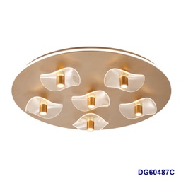 [DGPR-1026001] Lámpara LED Decorativa de Superficie, DG60487C, 85W, 4000K Blanco Natural, 85-265Vac, Dimensiones: 814x814x105mm, IP20, Dorado con blanco