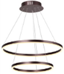 [DGPR-1026008] Lámpara LED Decorativa Colgante, DG60773P, 90W, 4000K Blanco Natural, 85-265Vac, Dimensiones: Φ(400+600)X1200mm, IP20, Marrón
