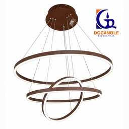 [DGPR-1026009] Lámpara LED Decorativa Colgante, DG60774P, 162W, 4000K Blanco Natural, 85-265Vac, Dimensiones: Φ(400+600+800)x1200mm, IP20, Marrón