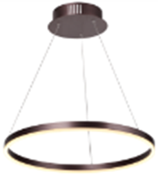 [DGPR-1026010] Lámpara LED Decorativa Colgante, DG60777P, 36W, 4000K Blanco Natural, 85-265Vac, Dimensiones: Φ400x1200mm, IP20, Marrón