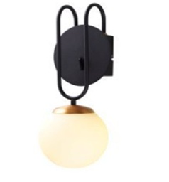 [DGPR-1026019] Lámpara LED Decorativa de Pared (Aplique), DG51385W, 8W, 4000K Blanco Natural, 85-265Vac, con Switch ON-OFF, Dimensiones: 130x140x330mm, IP20, Negro con dorado