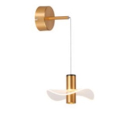 [DGPR-1026031] Lámpara LED Decorativa de Pared (Aplique), DG60480W, 7W, 4000K Blanco Natural, 85-265Vac, Dimensiones: 235x200x200-600mm, IP20, Dorado