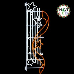[DGPR-1026119] Adorno Navideño 2D en Manguera LED p/exterior tipo DG-022, amarillo + blanco, 110Vac, Dimensiones: 67x210cm, Con Power Cord