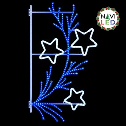 [DGPR-1026120] Adorno Navideño 2D en Manguera LED p/exterior tipo DG-016, azul + 2700K Blanco Cálido, 110Vac, Dimensiones: 80x150cm, Con Power Cord