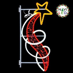 [DGPR-1026121] Adorno Navideño 2D en Manguera LED p/exterior tipo DG-082, rojo + 2700K Blanco Cálido, 110Vac, Dimensiones: 120x50cm, Con Power Cord